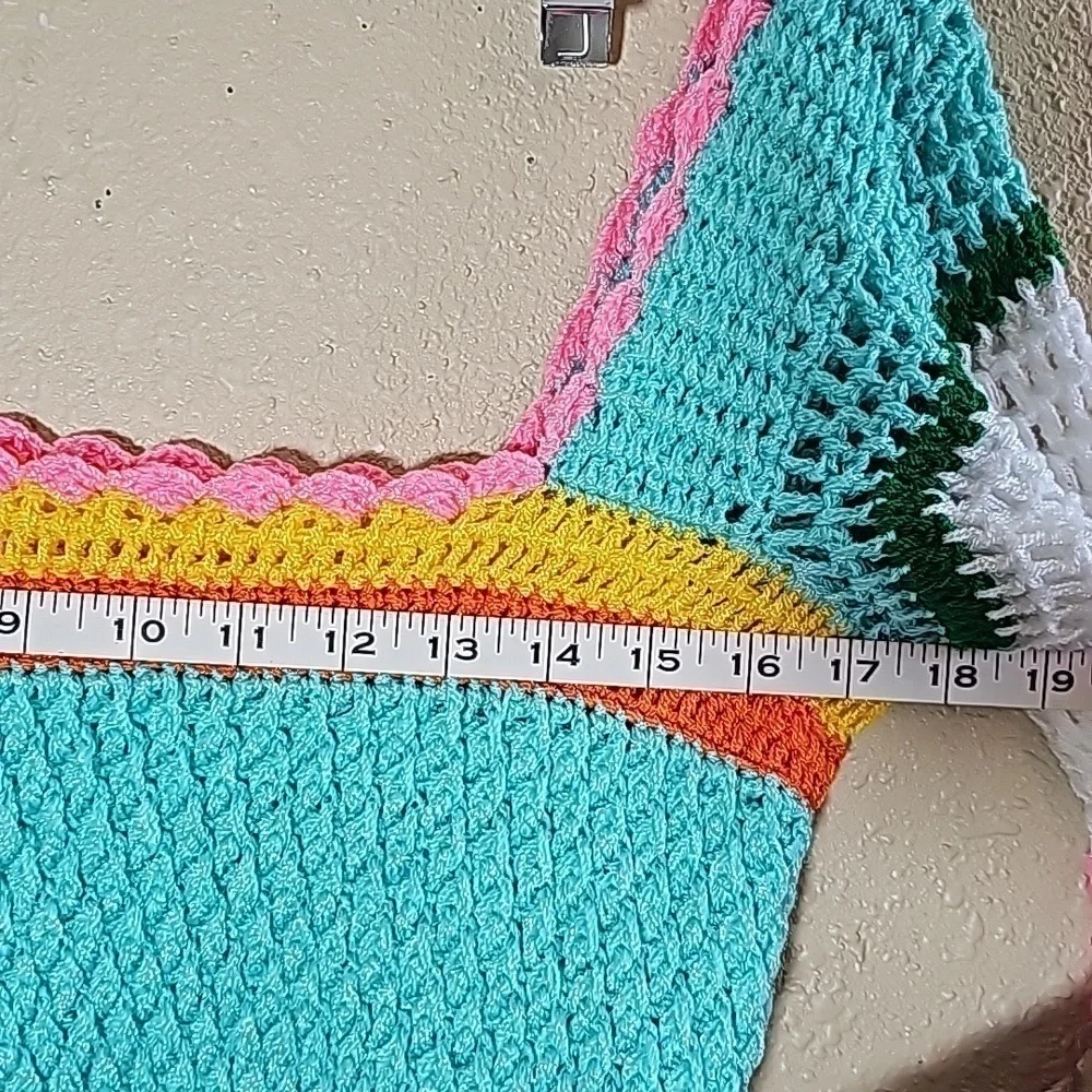 Rainbow Crochet Crop Top